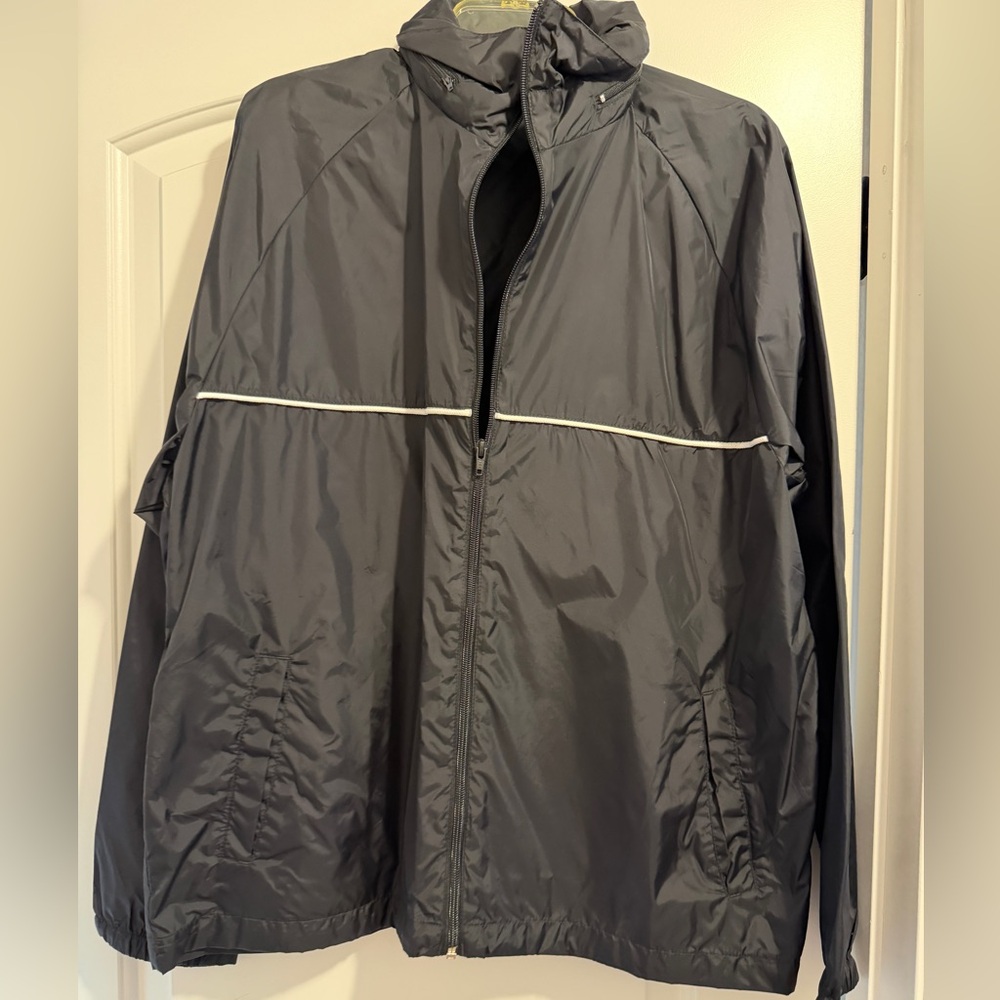 Eddie Bauer Men's Black Windbreaker with Hidden Hood NWT